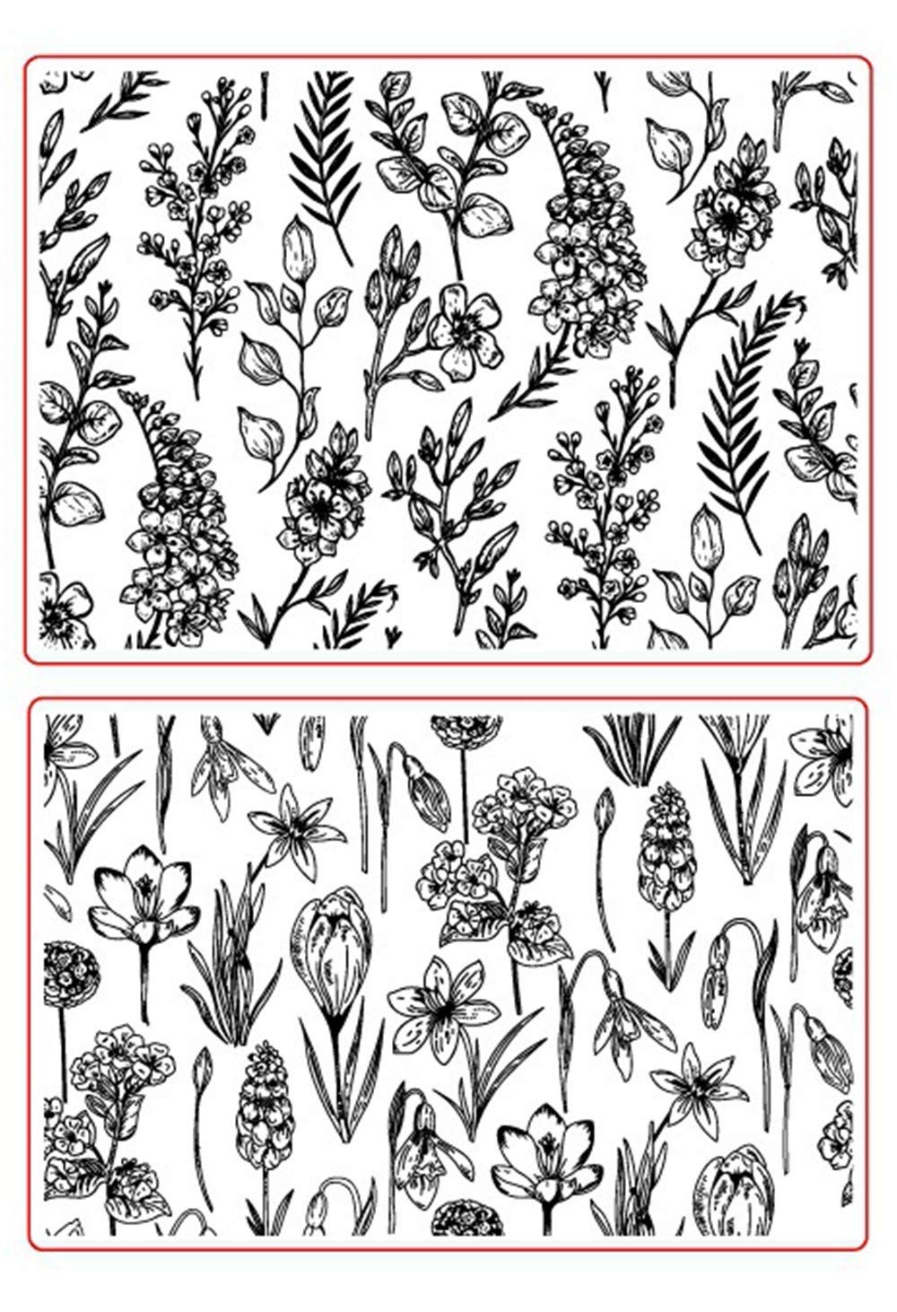 arriettycraft Flowers Background Stamps Rubber Clear Stamp/Seal Scrapbook/Photo Decorative Card Making Clear Stamp