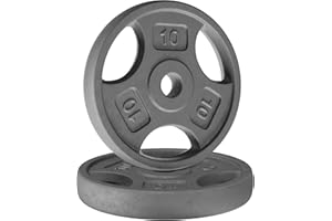Yes4All Standard 1-Inch Grip Weight Plates, Cast Iron with Multiple Sizes from 2.5 lb to 35 lb for Strength Training, Weightlifting & Muscle Toning