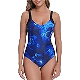 Itzel Women's V Neck Long Torso One Piece Swimsuit Modest Bathing Suits