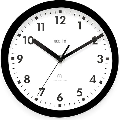 Acctim Nardo 20cm Radio Controlled Wall Clock Black