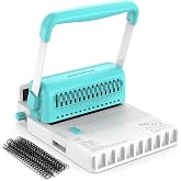 2:1 Pitch Book Binding Machine with 15 Disengageable Dies &ndash; Professional Wire 20 to 25‑Sheet Punch Capacity, Portable Binding Kit with 10PCS 5/8" Wires, Perfect for DIY Notebooks, Albums &amp; Calendars