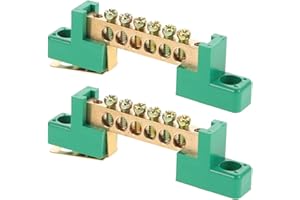 TOPPERFUN 2pcs Ground Bar Kit 6 Terminals Bus Bar Ground Distribution Block Battery Bus Bar Junction for Car Vehicle