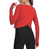 Bestisun Long Sleeve Athletic Workout Shirts Sports Yoga Gym Crop Tops for Women
