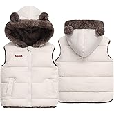 Happy Cherry Toddler Kids Puffer Hooded Vest Down Fleece Lined Jacket Windproof Coat for Winter Fall Spring