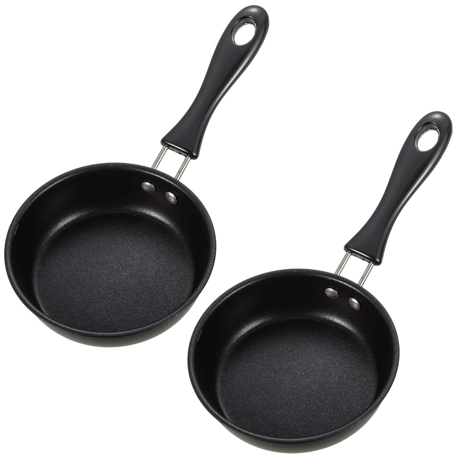 Photo 1 of Tessco for you 2 Pieces One Egg Frying Pan, Mini Induction Frying Eggs Skillet, 4.7 Inch Round Mini Non Stick Fry Single Pan with Heat Resistant Handle Portable for Stove Gas Induction Hob