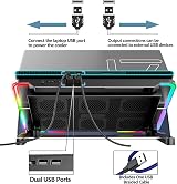 LIANGSTAR Laptop Cooling Pad 6 Fans 10 RGB Modes 7 Height Adjustable 11.3-17 in view 6