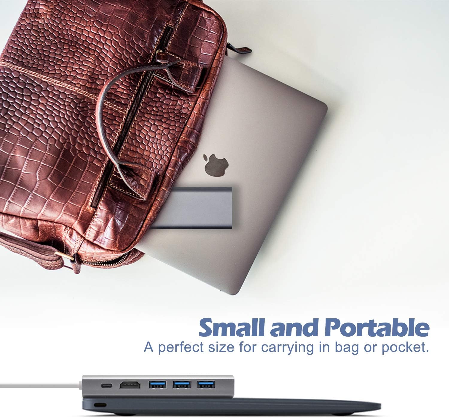USB C Hub, Aluminum Dongle 6 -in- 1 Adapter, with Gigabit Ethernet Port, 4K HDMI, USB C PD Charging Port, 3 USB 3.0 Ports, for MacBook Air/Pro, Chromebook, and Other Type C Devices: Computers & Accessories