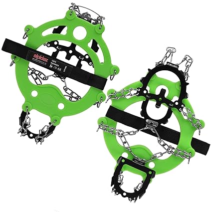 ALPIDEX Schuh Spikes Grödel Steigeisen in verschiedenen Größen Schuhkrallen mit Edelstahlspikes 12 Zähne