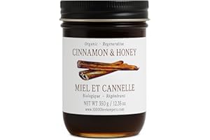 Cinnamon&Honey, Organic Honey Made in Canada, Unpasteurized Raw Honey Infused with Ceylon Cinnamon, Extracted from Wild Honey