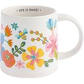 Karma, 14 oz Shelly Mug - Cute Coffee and Tea Mug - Ceramic Coffee Mugs for Women and Men, Life Is Sweet