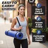 KK Yoga Mat 15mm Thick NBR Non-Slip with Carry Strap Black Blue Purple view 6