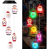 GlikCeil Christmas Solar Wind Chimes 27.5inch Christmas Decorations Outside Waterproof Hanging LED for Yard, Porch, Patio, Party, Color Changing Lights
