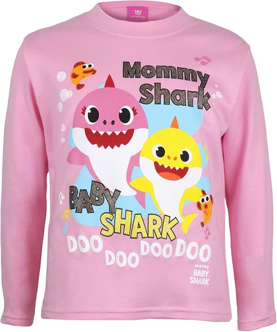 Baby Shark and Mommy Shark Girls Long Sleeve TShirt Official