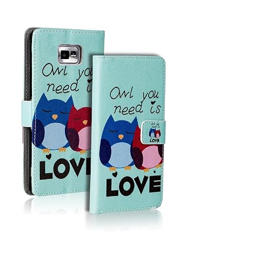 Verco Handyhülle Galaxy S2 Muster, Motiv Hülle für Samsung Galaxy S2 Book Case Flip Cover - Design 18