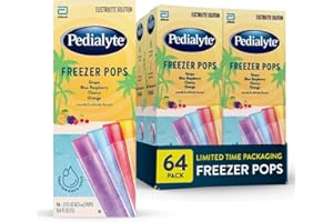 Pedialyte Electrolyte Solution Freezer Pops | Seasonal Packaging | Hydration Variety Pack—Grape, Blue Raspberry, Cherry, Orange | Pack of 64