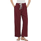 LYCY Fluffy Pajama Pants for Women, Comfy Fuzzy Pj Bottoms with Pockets Drawstring Fleece Sleepwear Soft Winter