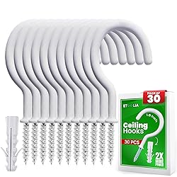 Etoolia 30 Pcs Ceiling Hooks for Hanging