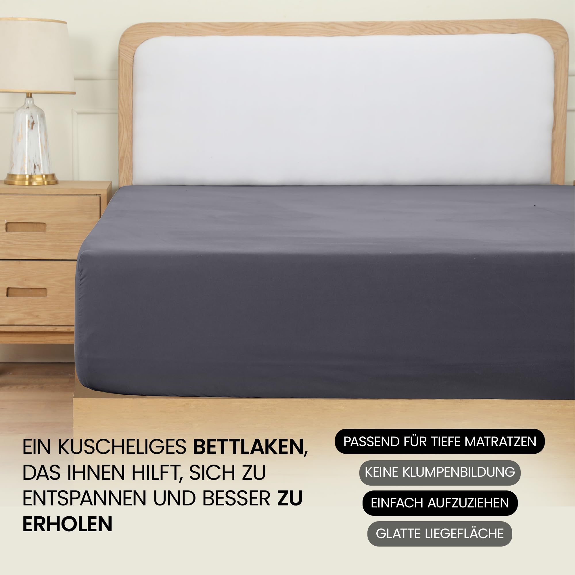Utopia Bedding - Spannbettlaken 140x200cm - Grau - Oeko-Tex Zertifiziertes Gebürstete Polyester-Mikrofaser Spannbetttuch - 35 cm Tiefe Tasche 6
