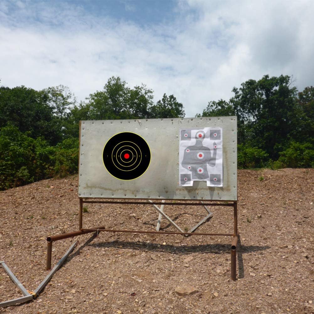 TEGE 30 & 60 & 100 Pack Shooting Targets 8×8 inch Adhesive Shooting Targets Reactive Self Stick Splatter Paper - Gun - Rifle - Pistol - Airsoft - BB Gun - Pellet Gun - Air Rifle : Sports & Outdoors