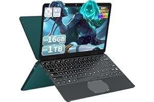 2025 Dark Green 11” 2-in-1 Touchscreen Laptop with Face ID, FHD IPS, N150, 16GB RAM, 1TB SSD, 360° Flip, Portable Business No