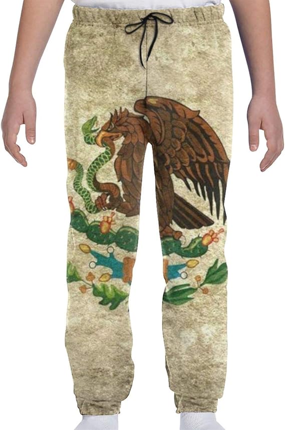 Msanlixian Youth Kids Baggy Sweatpants Mexican Flag Vintage