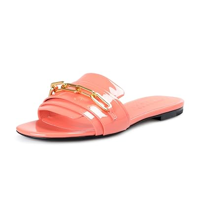 Burberry London Womens COLEFORD Patent Leather Slides Flip Flop Shoes Sz US 8 IT 38 Pink