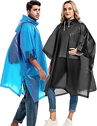 Borogo 2 Pack Rain Ponchos for Adults Reusable