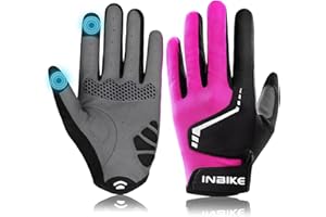 INBIKE Cycling Gloves, Padded Mountain Bike Gloves for Men Women, Shock-Absorbing Touchscreen Lightweight Bicycle Glove