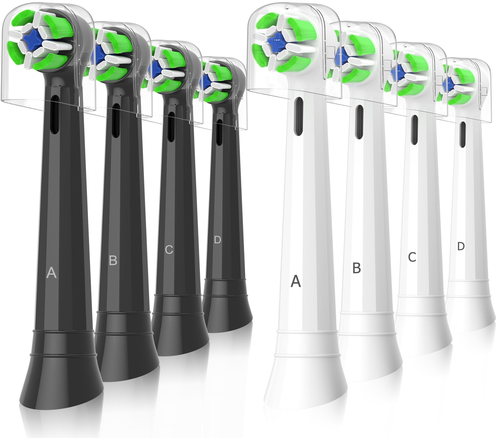 Photo 1 of 8 Pack iO Replacement Heads Compatible with Oral B iO Electric Toothbrush, Toothbrush Head for Oral b iO 2 3 4 5 6 7 8 9 10, (4 Black 4 White)