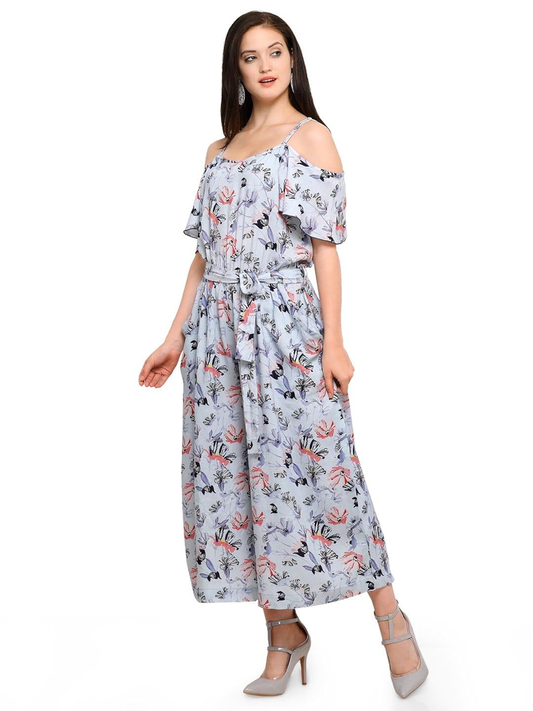 smarty pants women rayon floral print culottes jumpsuit smjd-143
