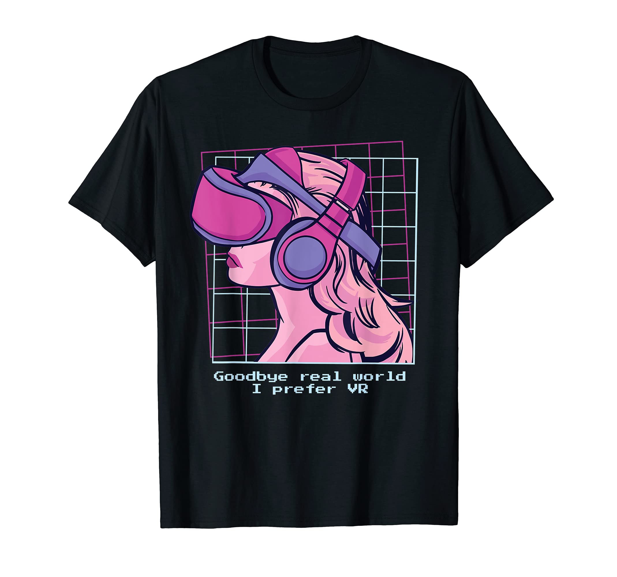 Goodbye Real World - I prefer VR - Vaporwave Virtual Reality T-Shirt