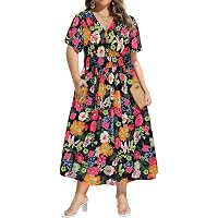 Two Piece Skirt Set for Women Plus Size Short Sleeve Draped Collar A-Line  Flowy Printing Maxi Dress 2 Piece Outfits White at Amazon Women's Clothing  store