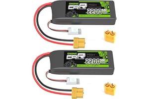 OVONIC 7.4V Lipo 2200 mAh 50C 2S Lipo Battery with XT60+TRA Plug (2 Packs)