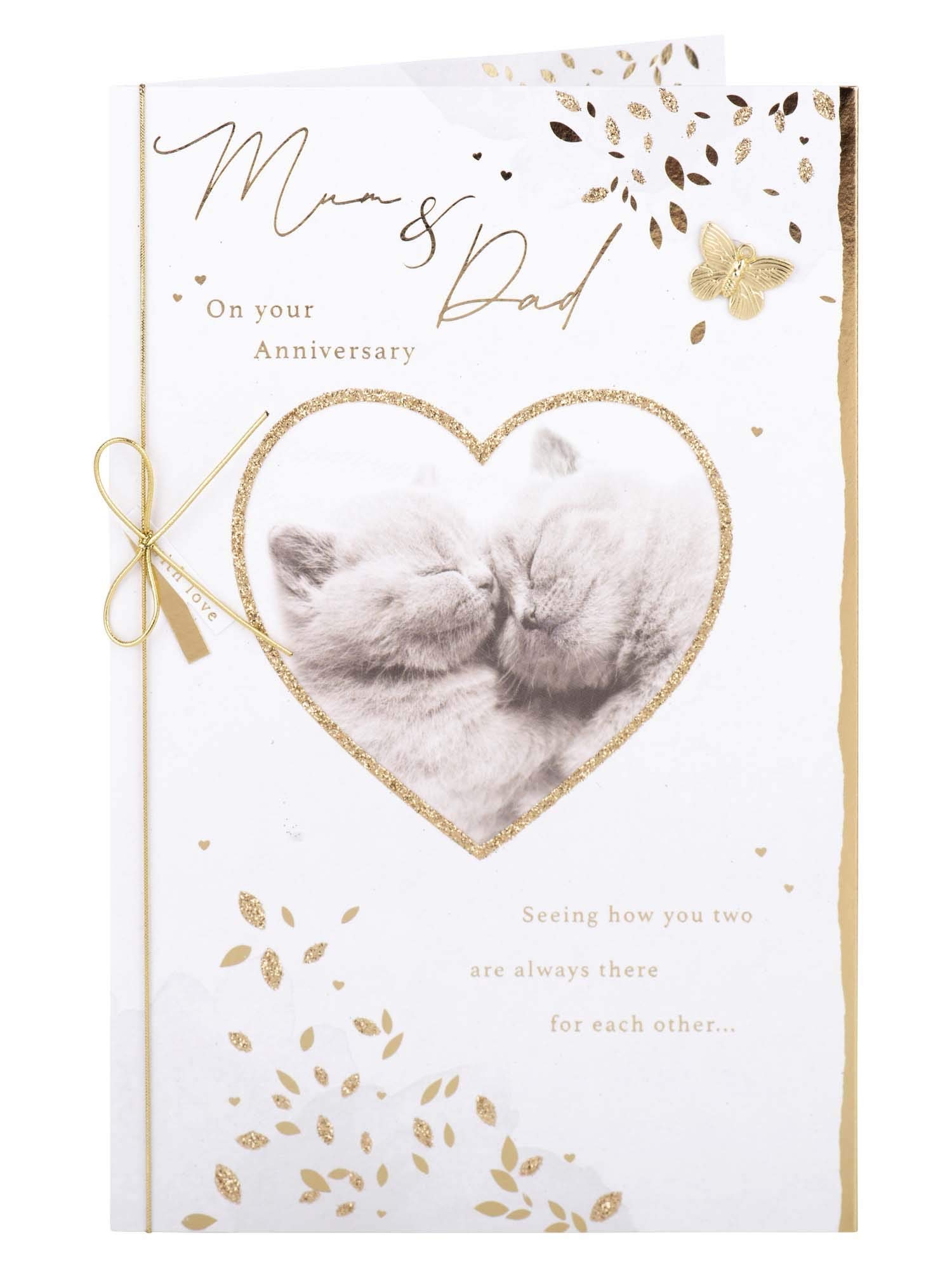 Clintons: Cute Kittens Mum & Dad Anniversary Card, Parents Anniversary Card 241x161mm, 1153030
