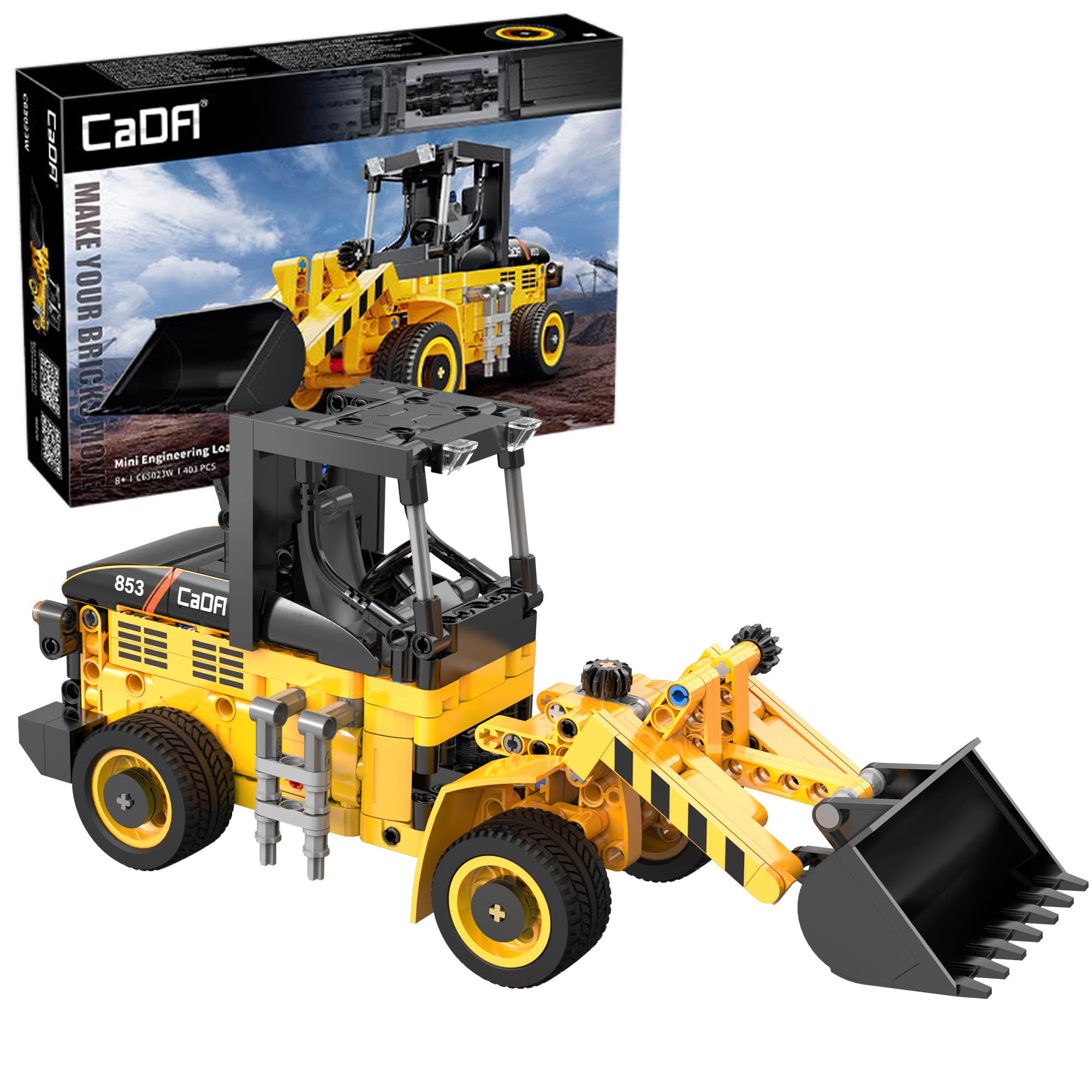 CaDA Construction Loader Tractor - 403 Pieces - Self-Build Brick Building Block Model C65023W