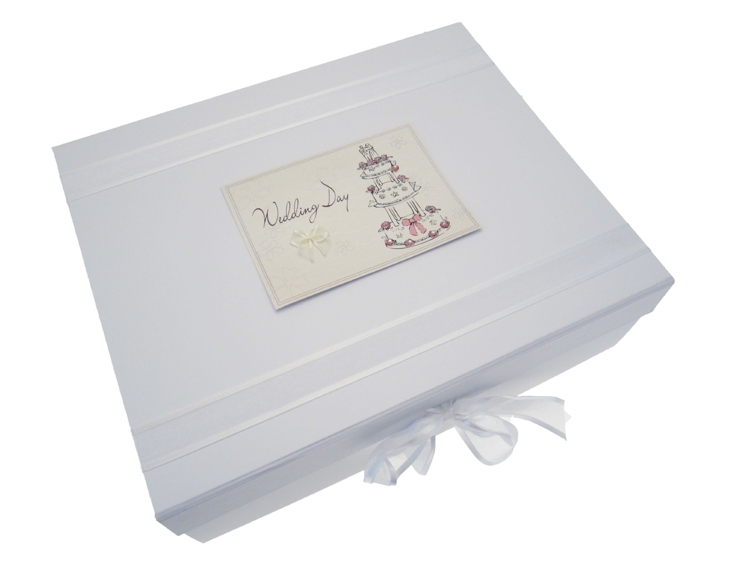 White Cotton Cards Wedding Day Large Keepsake Box Cake Design