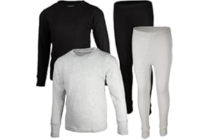 BROOKLYN VERTICAL Boys 4-Piece Thermals Set | Long Sleeve Shirt, Pants Ages 1-16