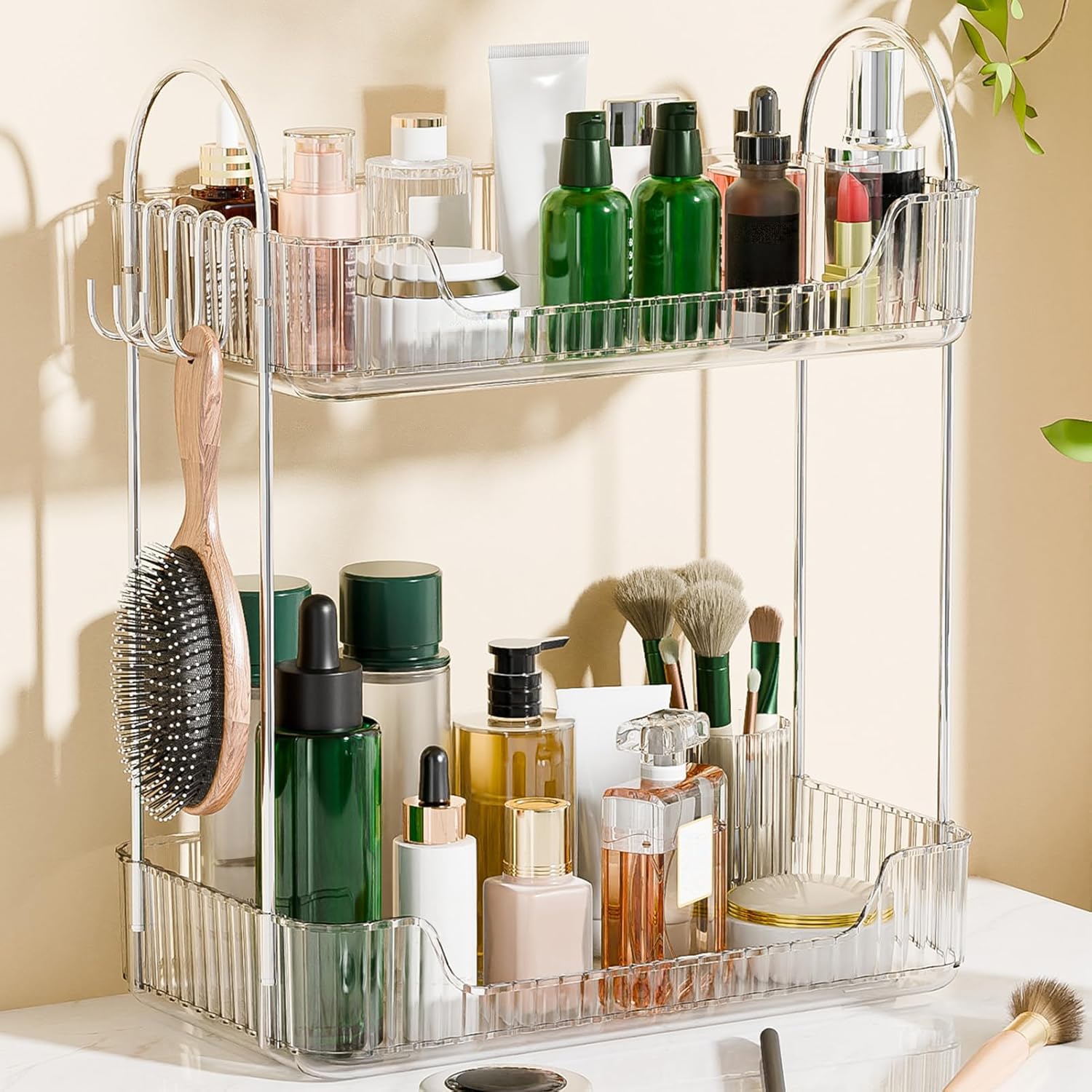 Kinkota 2 Tiers Bathroom Corner Organizer (Red-2, 2 Tier)