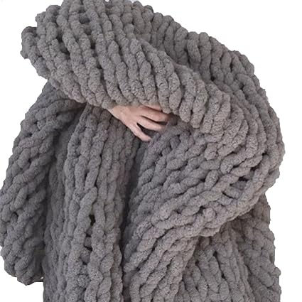 Amazon Com Chunky Knit Blankets 79x79inch Chunky Hand Knitted