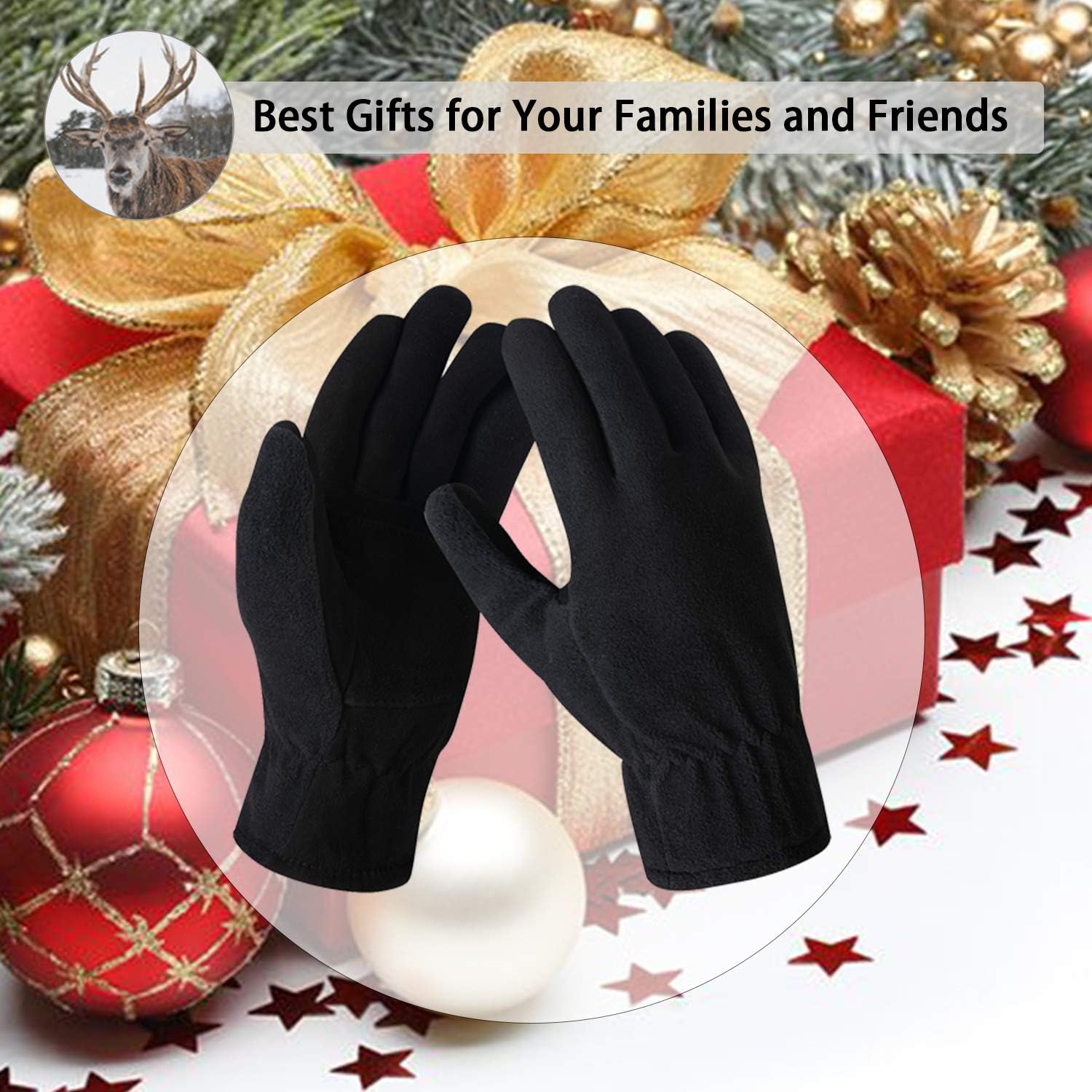Mens Winter Gloves Cold Weather Thermal Warm Fleece Windproof Gloves for Men at  Men’s Clothing store