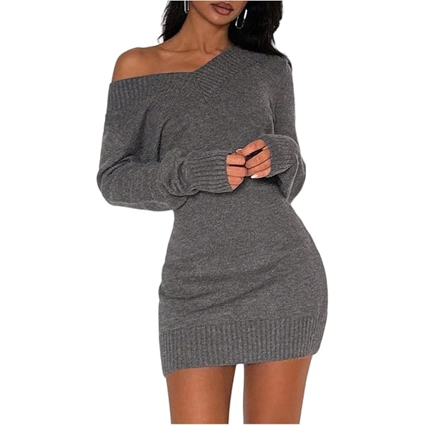 strapless open back dress Off-The-Shoulder Mini Sweater Dress Egret / M main image 1