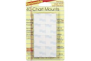POSTER REVOLUTION Magic Mounts Removable Chart Mounts, 1" x 1", Pack of 40 (MIL3226)