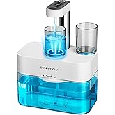 ZOFGENOW Upgraded Automatic Mouthwash Dispenser for Bathroom,Bathroom Accessories 17.6 FlOz Dispensers with Magnetic Cups,Adjustable Dispensing Levels, Suitable for All Age Groups,White