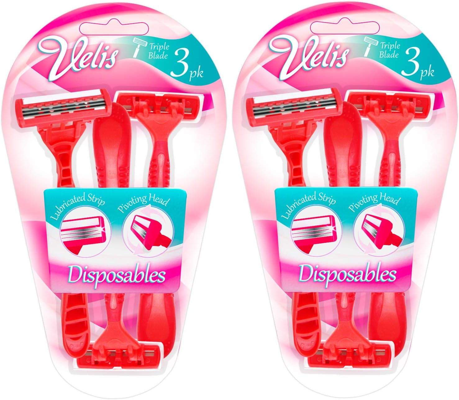 6pk Womens Triple Blade Ultra Razors, Pink, 1 count (Pack of 6)