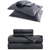 Bedsure Cooling Sheets King Bundle King Size Sheets Grey