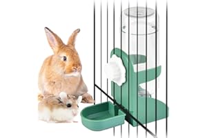 kathson Rabbit Water Dispenser for Cage 17 Oz Hanging Guinea Pig Water Bottle No Drip Gravity Automatic Bunny Water Bottle No Leak Small Animal Water Bottle for Chinchilla Ferret Hamster(Green