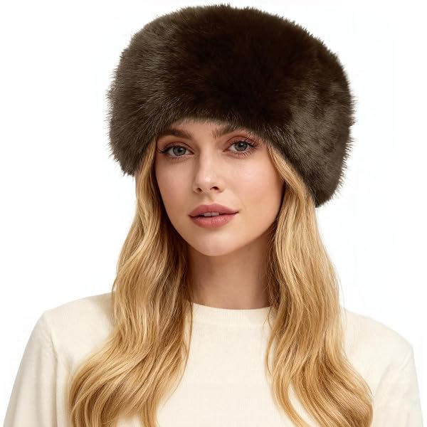 ZOSCGJMY Faux Fur Headband for Women Winter Hat Earwarmer 