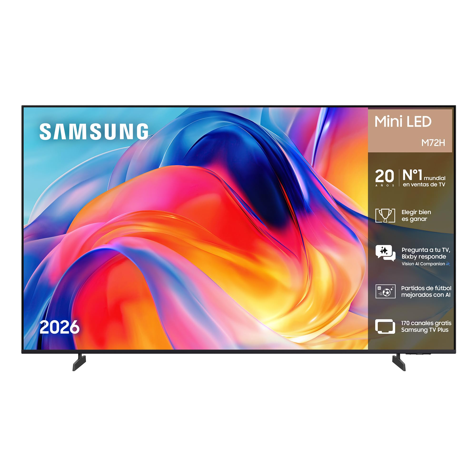 Samsung TV 43 Pulgadas Mini LED M72H 4K Smart TV con Vision AI Companion, Modo AI Football TV Plus, Deportes, Cine y Gaming