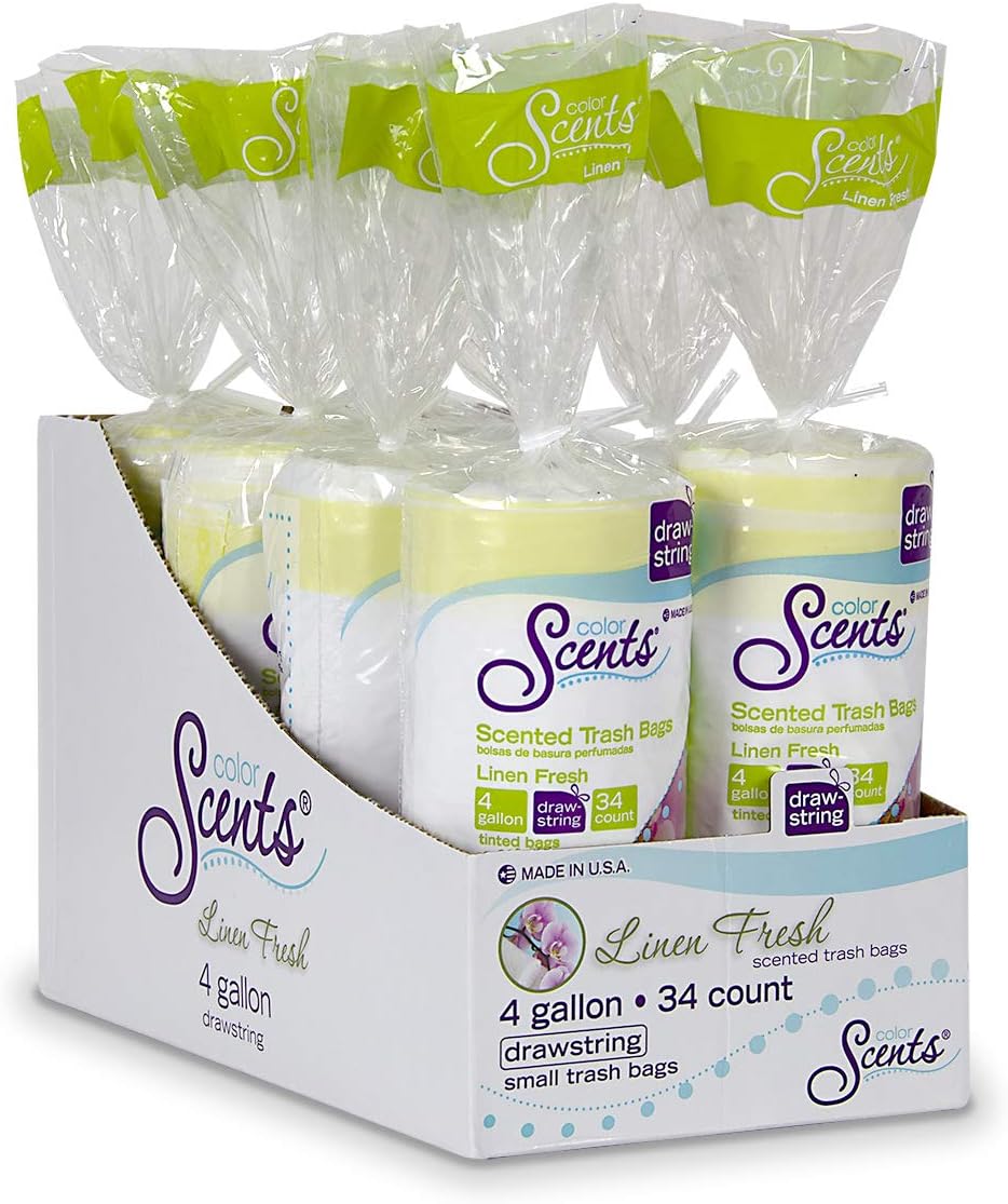 Color Scents Small Trash Bags 4 Gallon, 272 Total Bags (8 Packs of 34