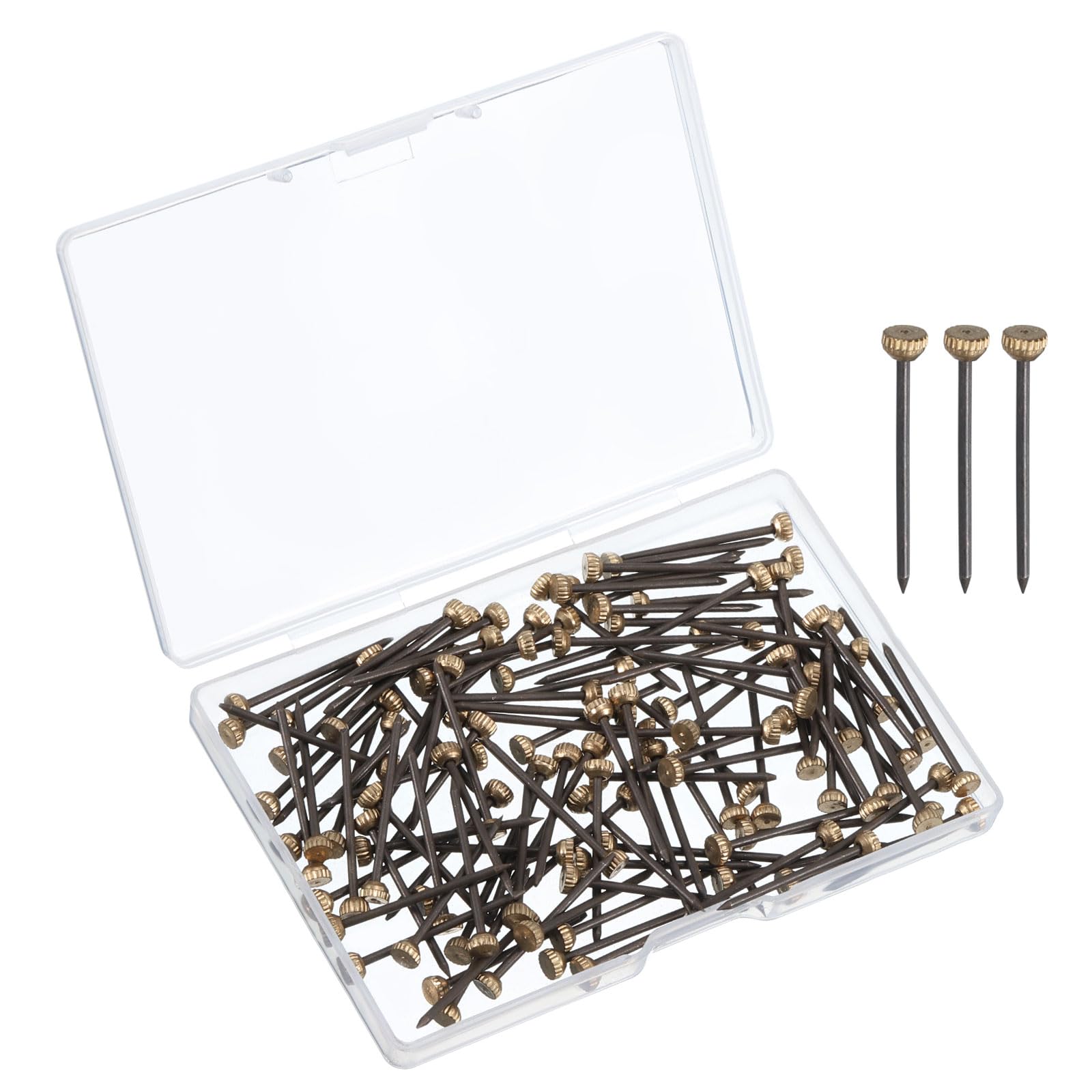 uxcell Picture Hanging Nails, 120pcs - Metal Nails for Hanging Pictures, Boxed Black Copper Head Nails for Hanging Photo Frame